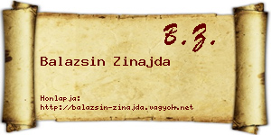 Balazsin Zinajda névjegykártya
